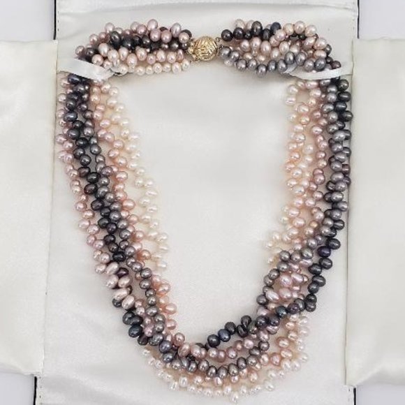 Multicolored Cultured Pearl Necklace - Picture 1 of 4